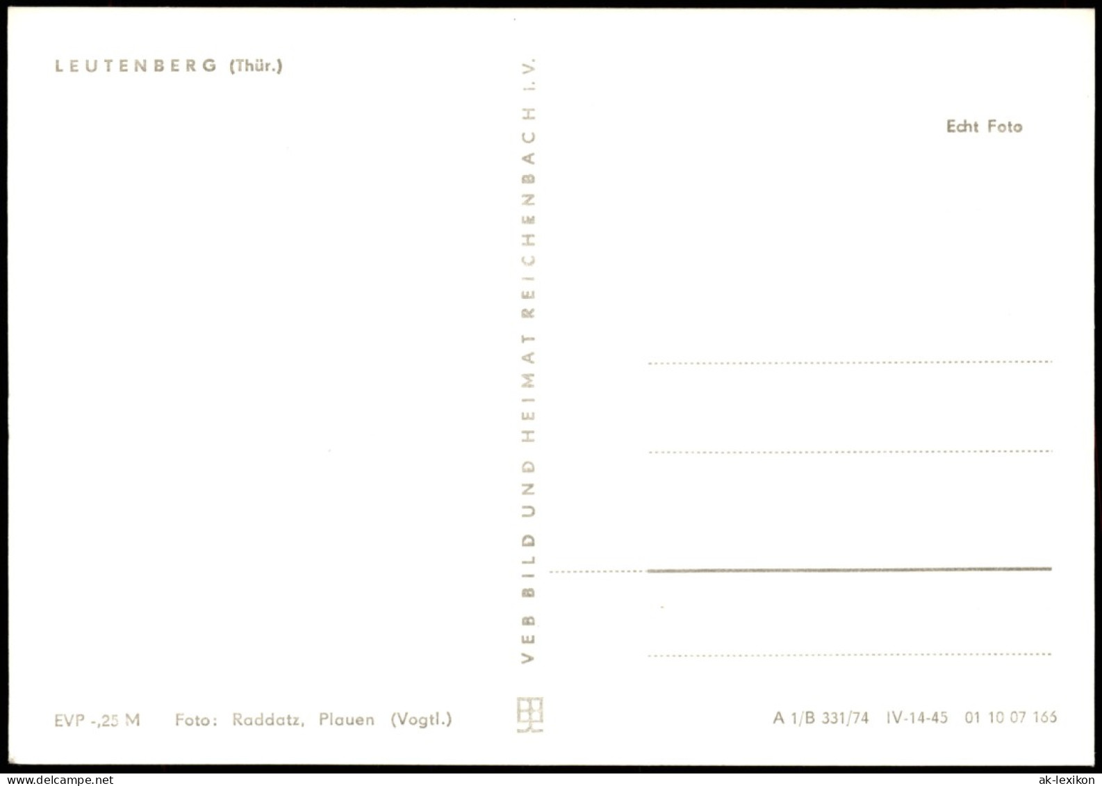 Ansichtskarte Leutenberg Panorama-Ansicht Zur DDR-Zeit 1974 - Leutenberg