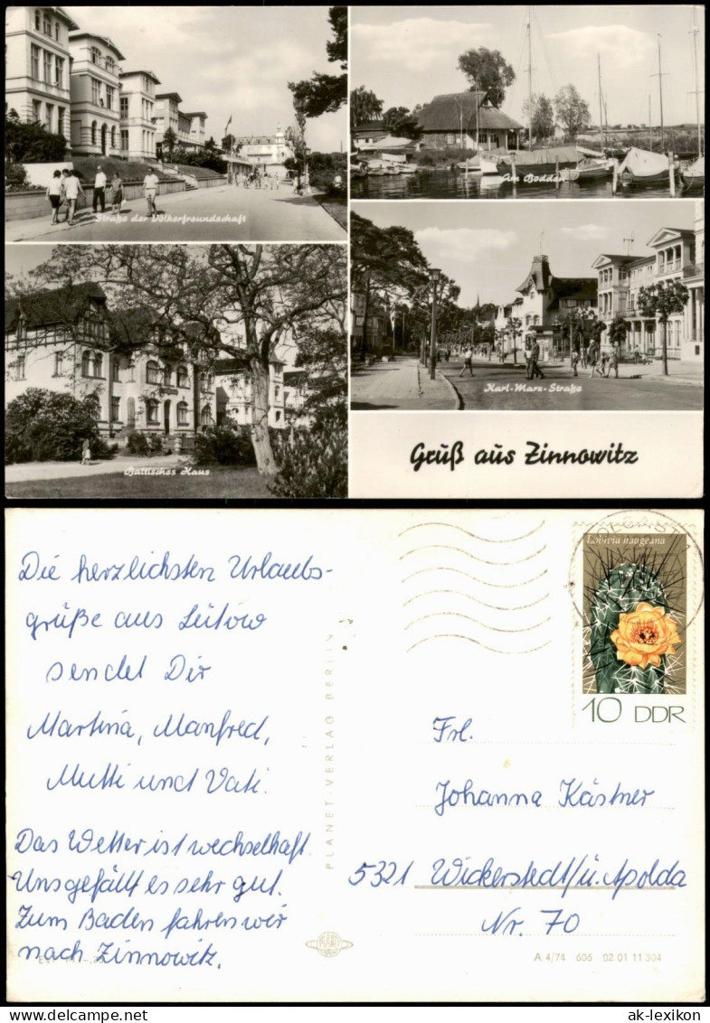 Zinnowitz DDR Mehrbildkarte Mit Hafen, Karl-Marx-Straße, Ortsansichten 1974 - Zinnowitz