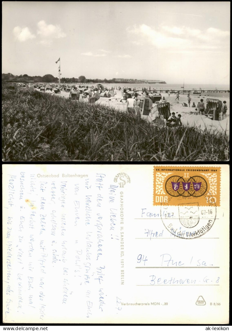 Ansichtskarte Boltenhagen Strand Ostsee Ostseebad Zur DDR-Zeit 1967 - Boltenhagen