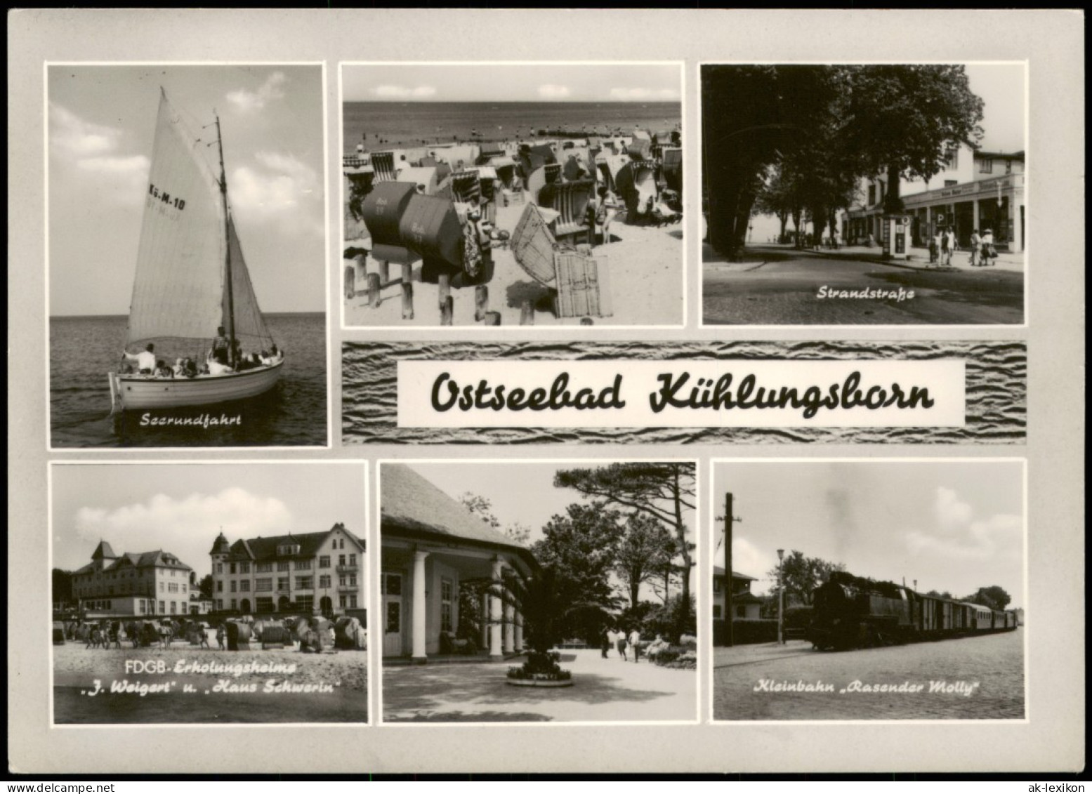 Ansichtskarte Kühlungsborn Strandstraße, Seerundfahrt, Kleinbahn 1968 - Kuehlungsborn