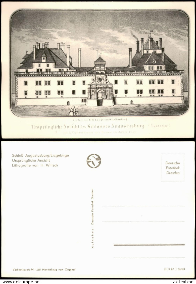 Augustusburg Erzgebirge Schloss Augustusburg Nach Lithografie  Wilisch 1969 - Augustusburg