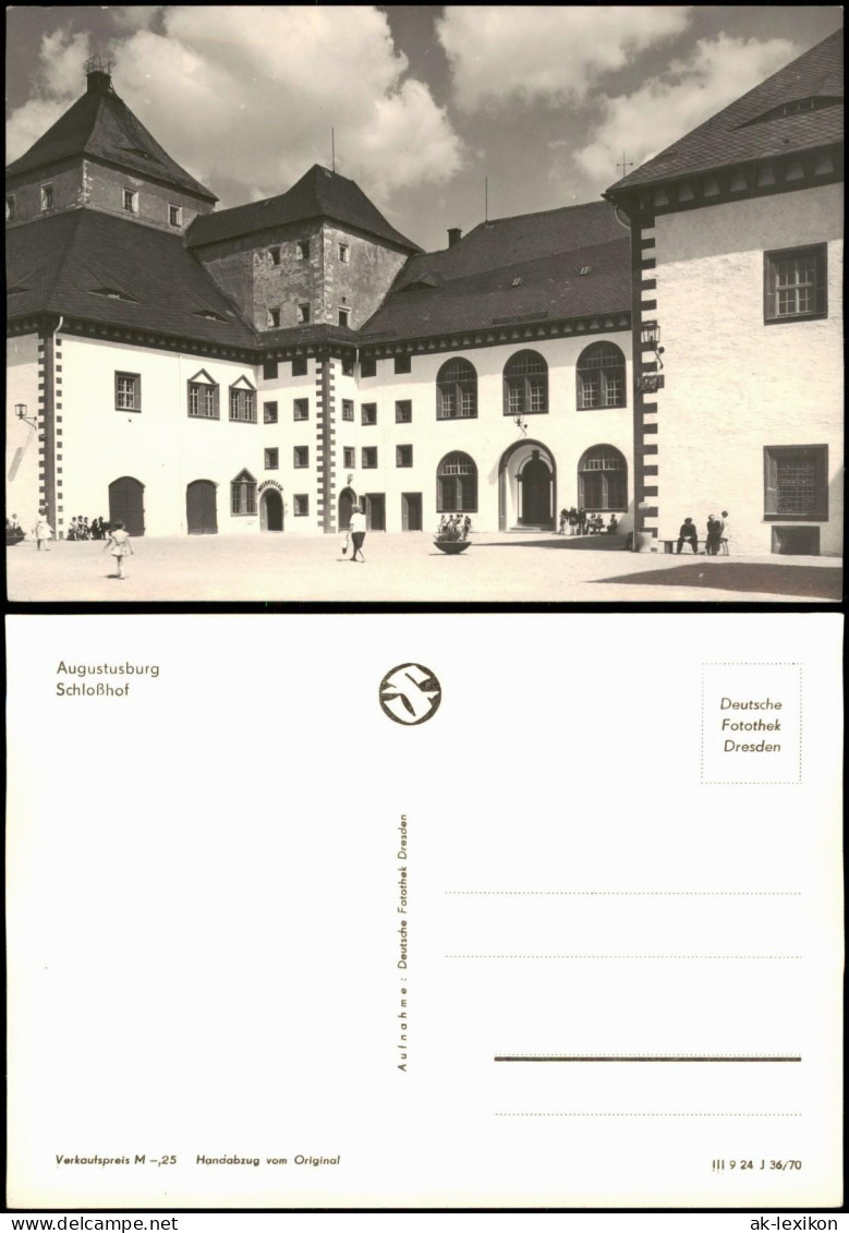 Ansichtskarte Augustusburg Erzgebirge Schloss Augustusburg Schloßhof 1970 - Augustusburg