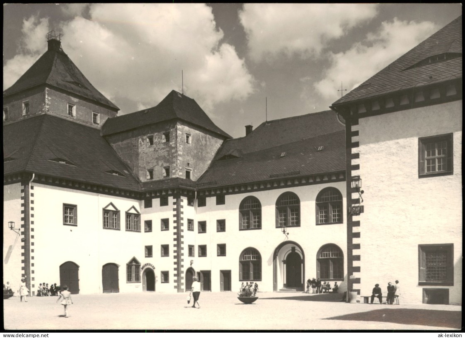 Ansichtskarte Augustusburg Erzgebirge Schloss Augustusburg Schloßhof 1970 - Augustusburg