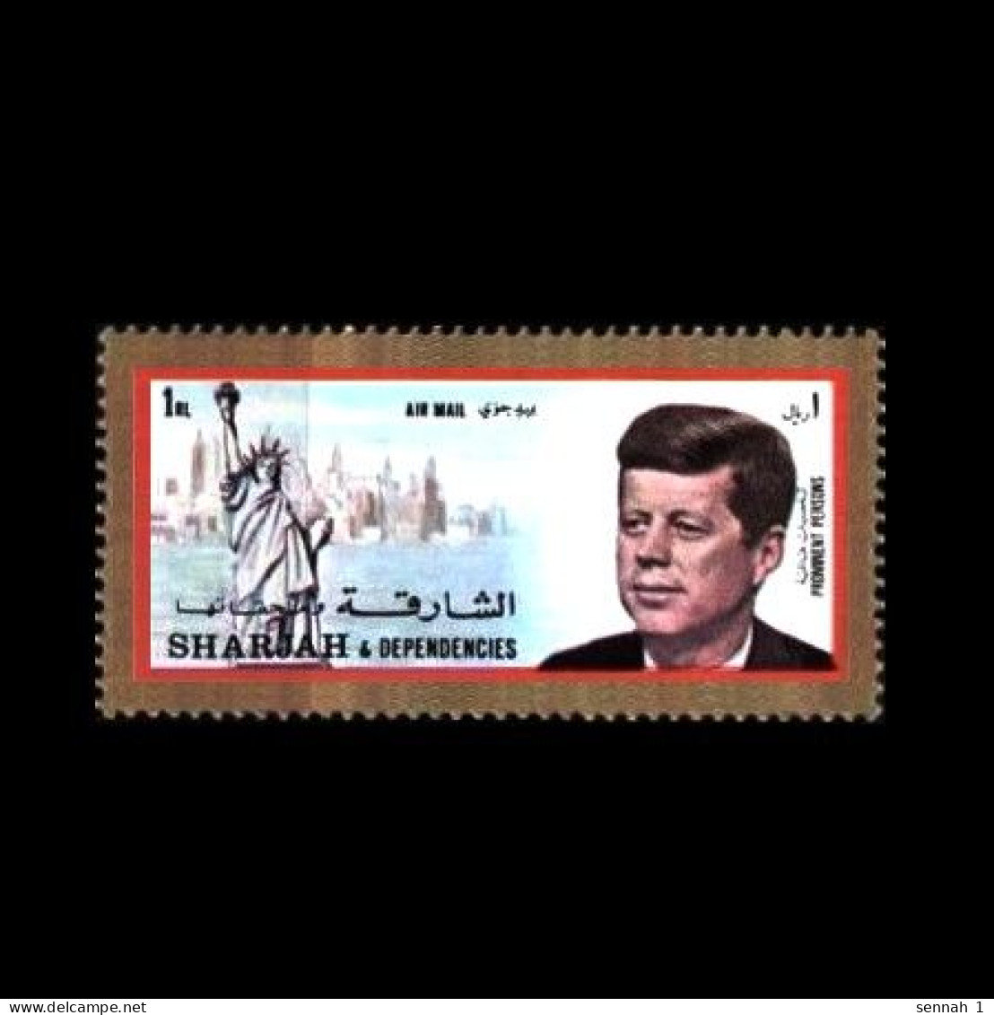 Sharjah: 'John F. Kennedy – Statue Of Liberty [La Liberté – Freiheitsstatue], New York, 1972', Mi 900A ** - Kennedy (John F.)