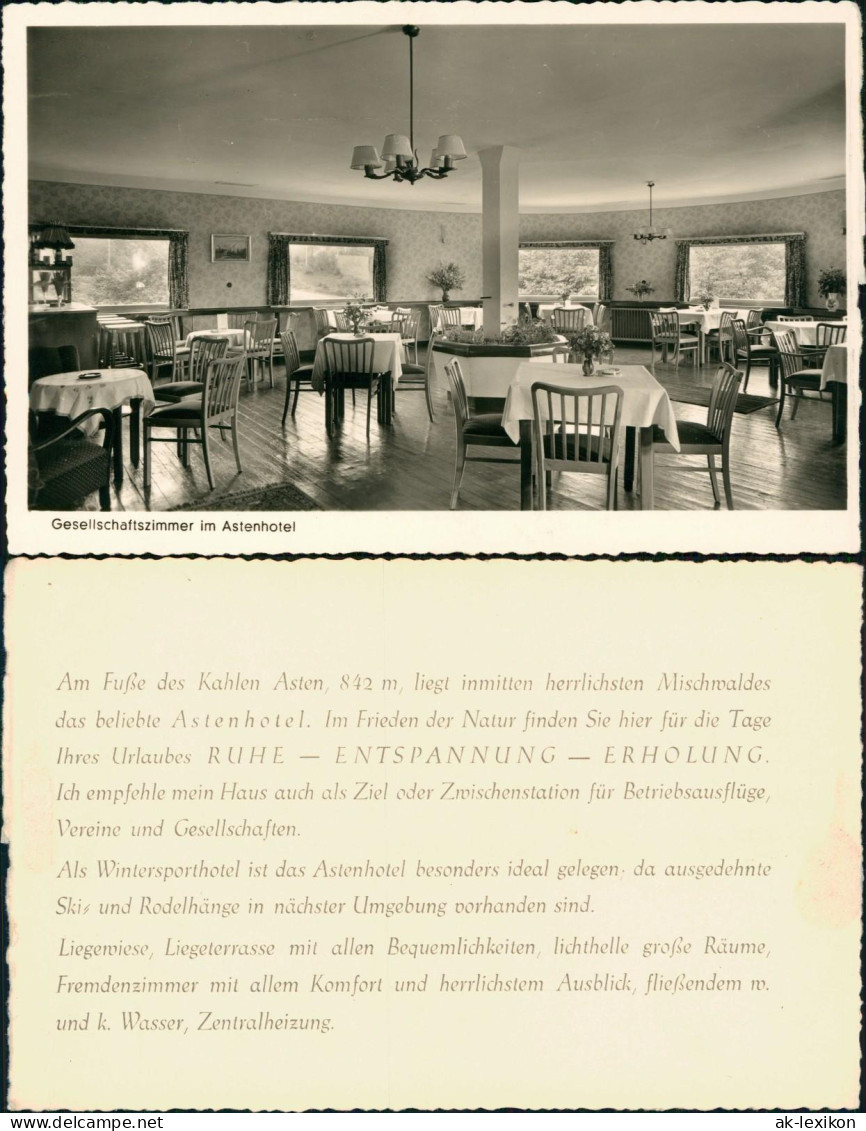 Ansichtskarte Winterberg Kahler Asten, Restaurant - Innen 1954 - Winterberg