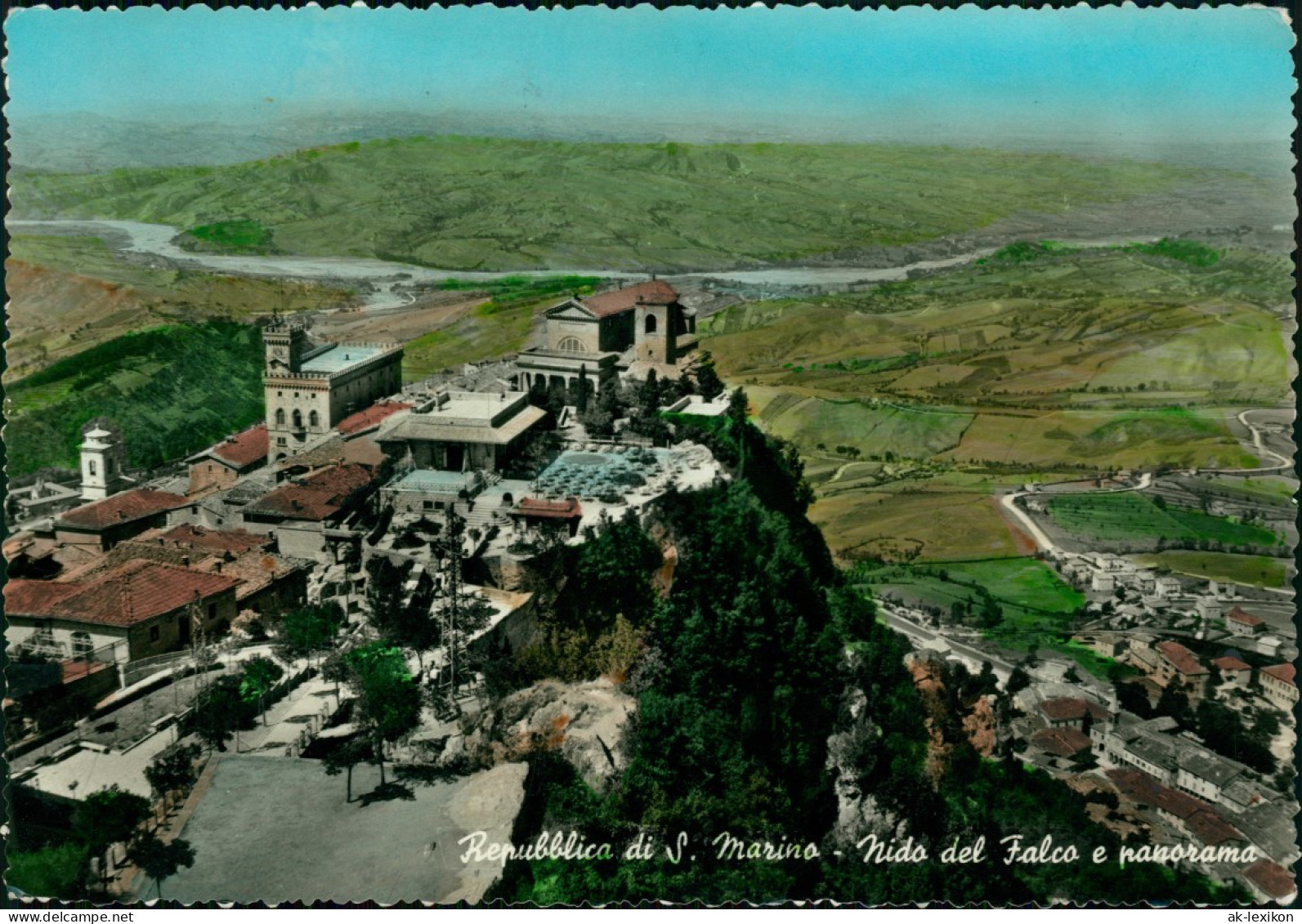 Postcard San Marino Nido Del Falco E Panorama 1959   Mit Guter Misch-Frankatur - Saint-Marin