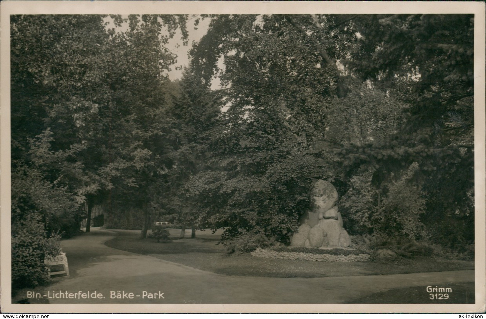 Ansichtskarte Lichterfelde-Berlin Bäke-Park - Gedenkstein 1939 - Lichterfelde