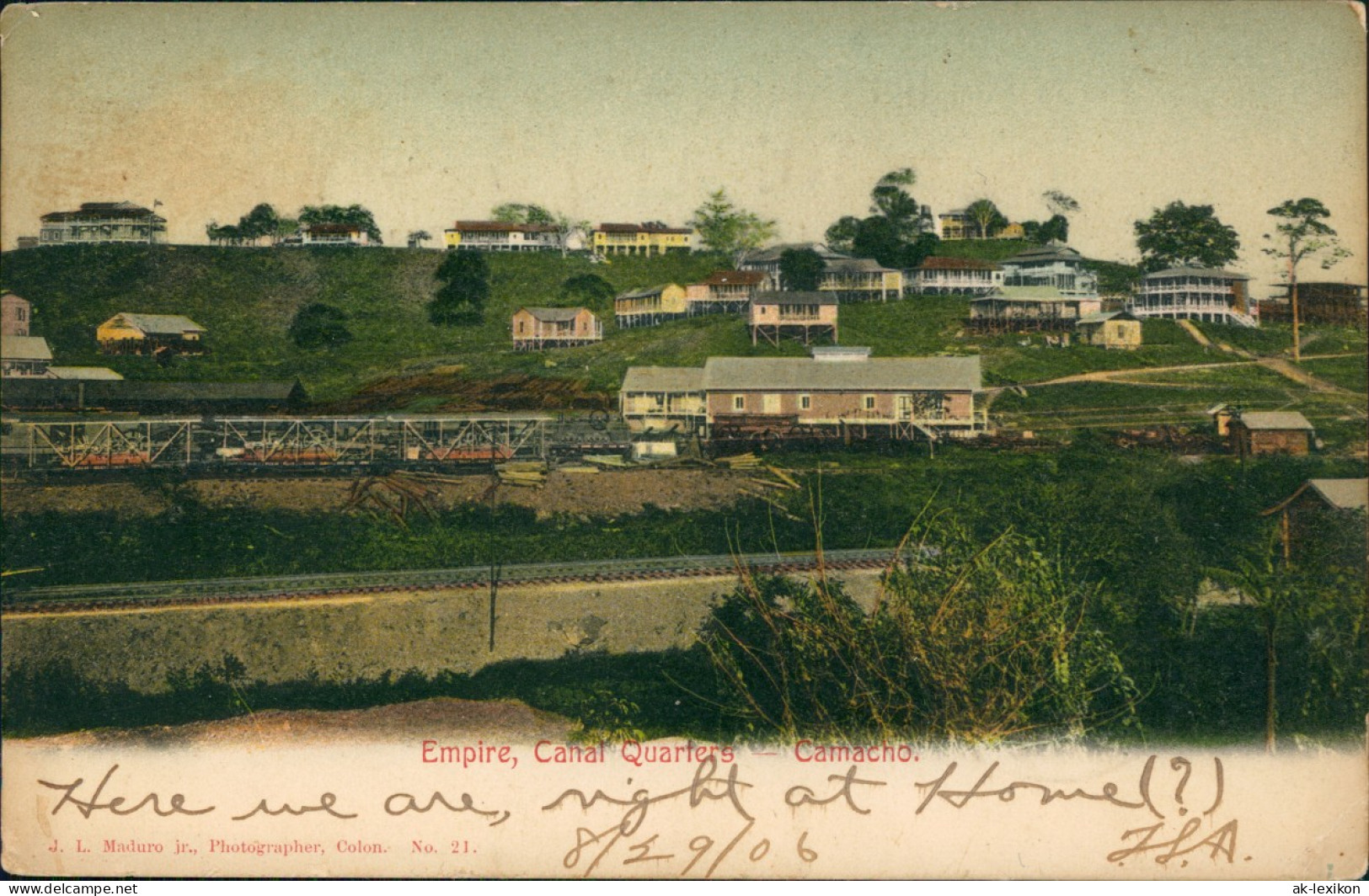 Postcard Panama-Stadt Panamá Empire, Canal Quarters Camacho. 1906 - Panamá