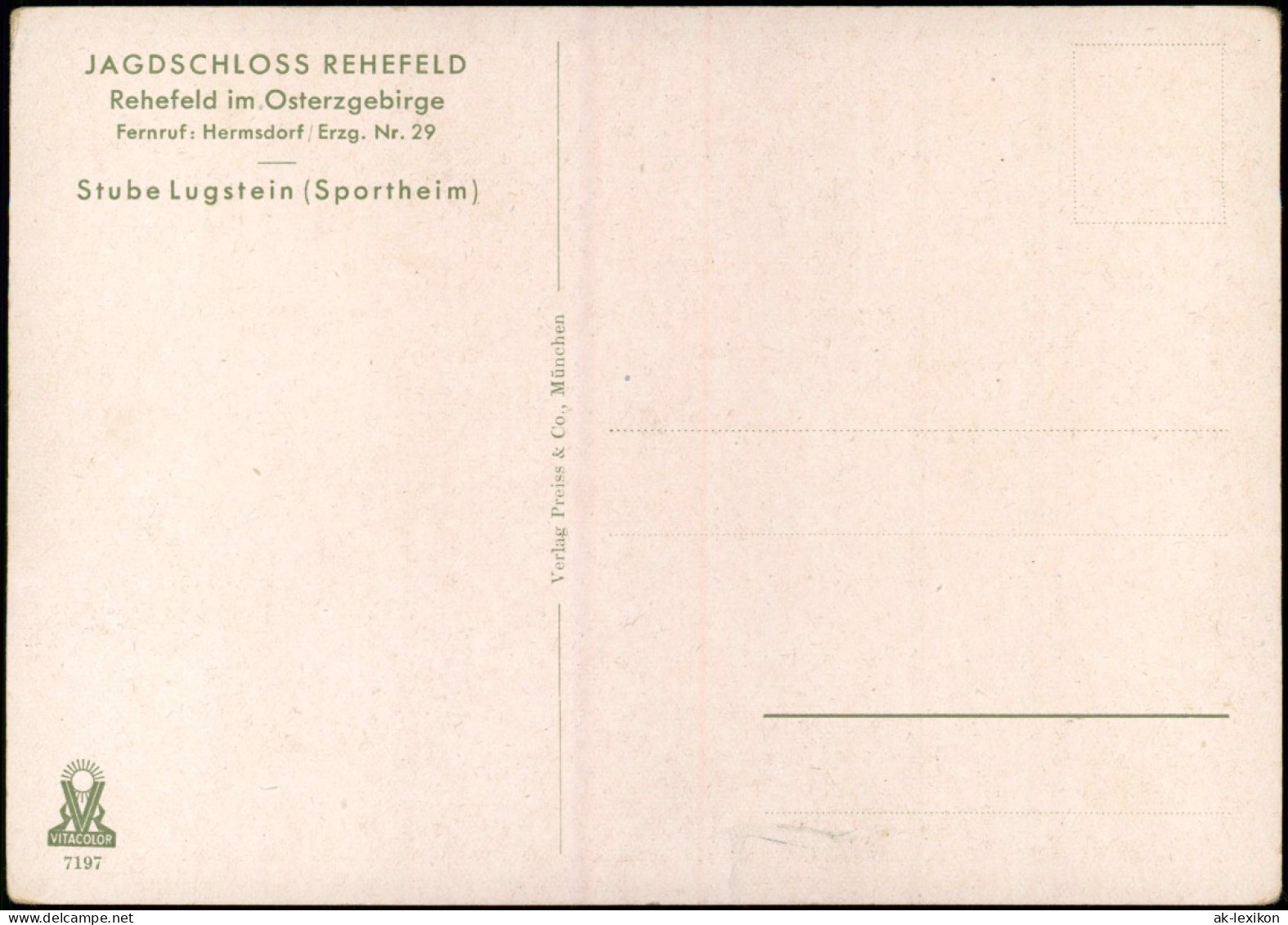 Rehefeld-Altenberg (Erzgebirge) Jagdschloss - Stube Lugstein (Sportheim) 1928 - Rehefeld