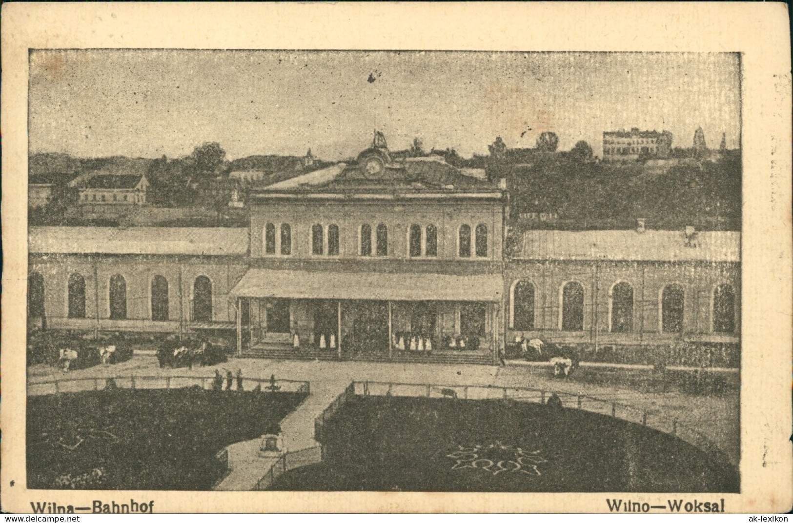 Postcard Wilna Wilno Vilnius Bahnhof Dworzec Kolejowy 1915  Gel. Feldpoststempel - Litauen