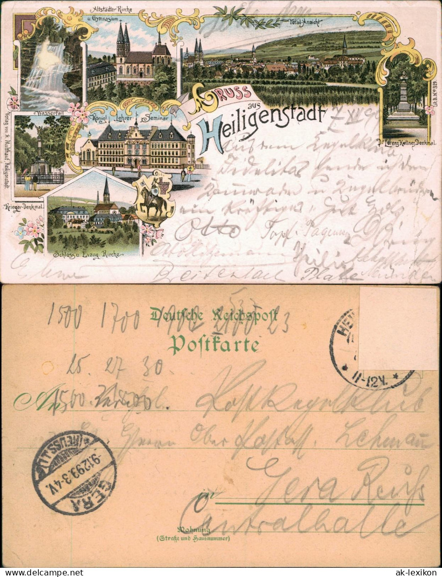 Ansichtskarte Heilbad Heiligenstadt Litho AK Seminar, Stadt, Denkmal U.a. 1899 - Heiligenstadt