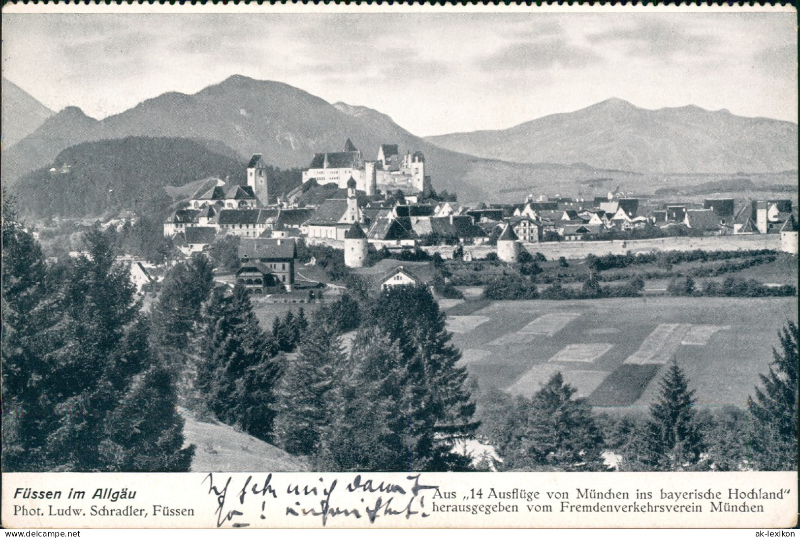 Ansichtskarte Füssen Totale 1938 - Fuessen