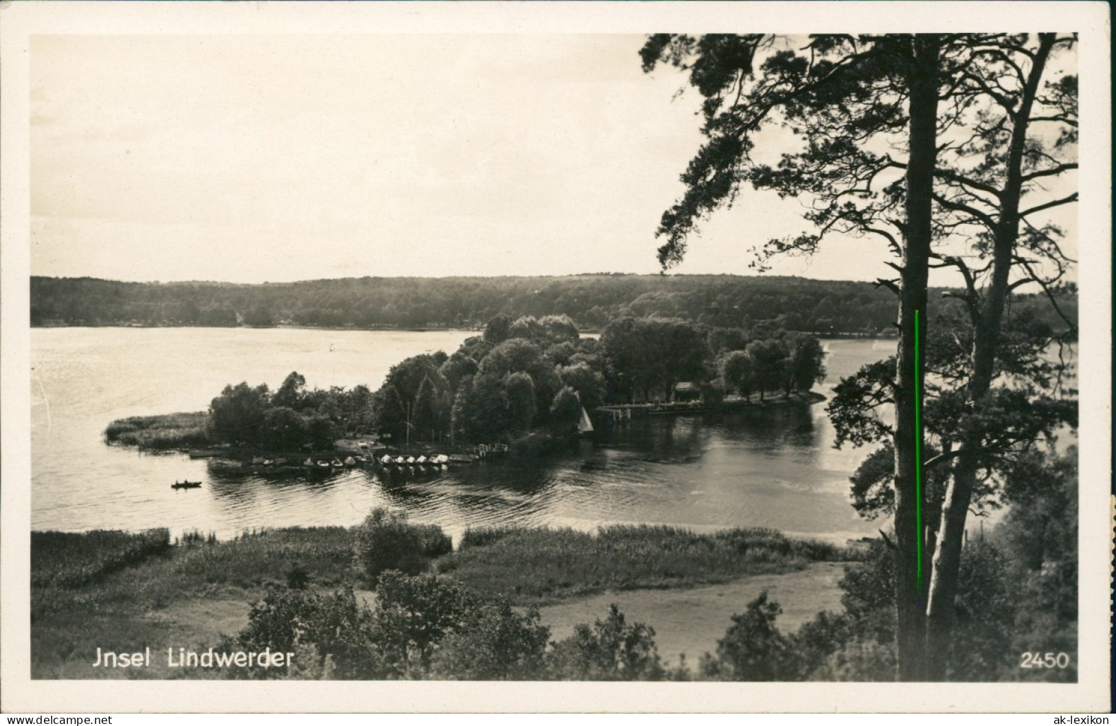 Zehlendorf-Berlin Blick Auf Insel Lindwerder Mit Bootsanleger 1937 - Zehlendorf