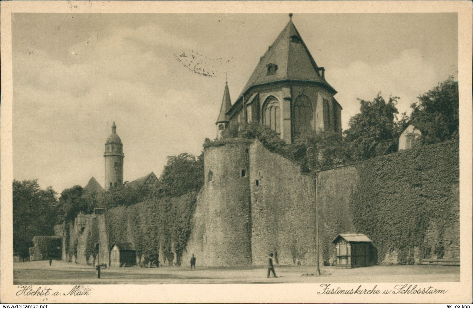 Ansichtskarte Höchst-Frankfurt Am Main Justinuskirche U. Schlossturm 1936 - Höchst