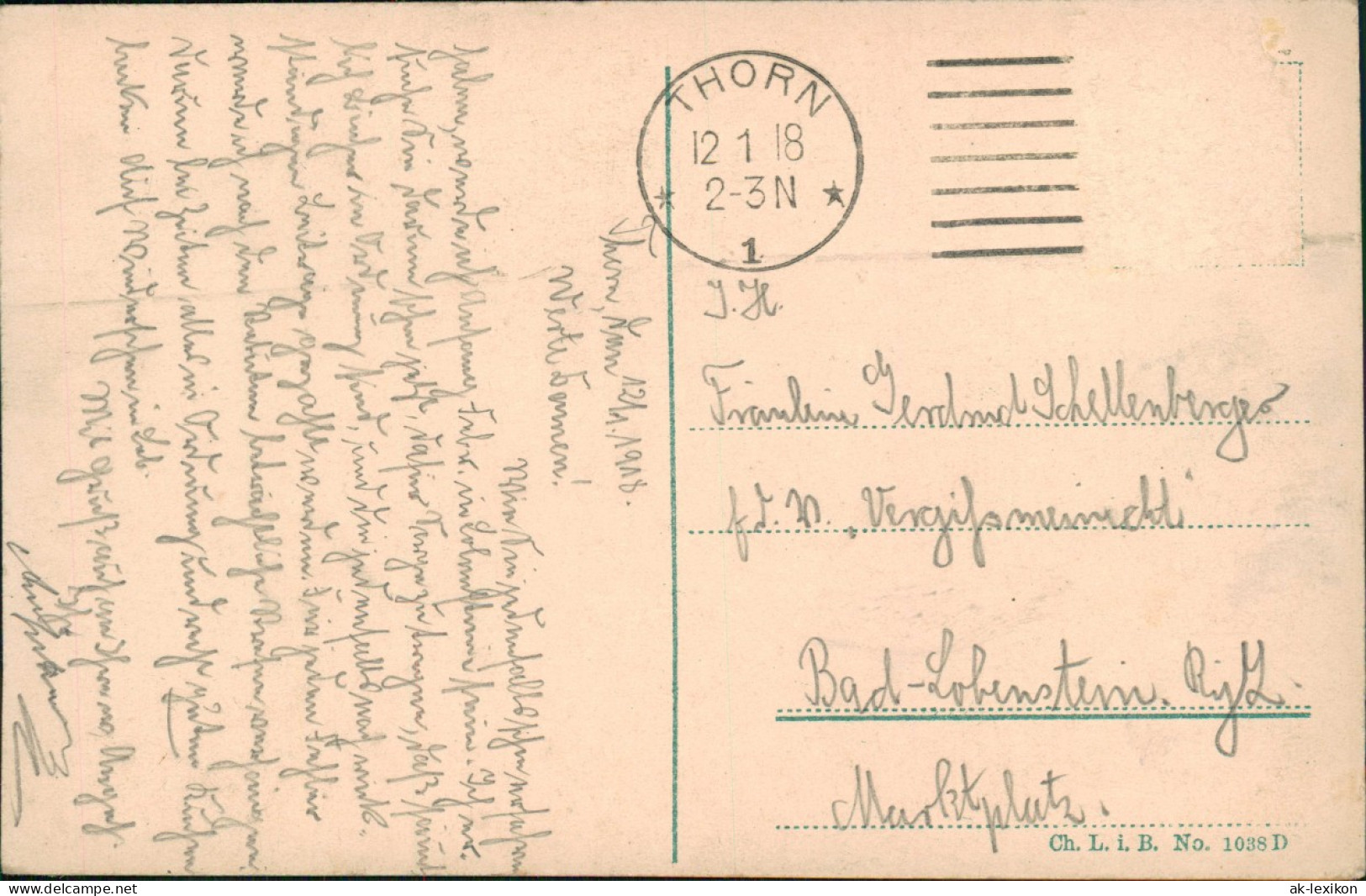 Postcard Thorn (Toruń) Flissakenbrunnen. 1918 - Poland