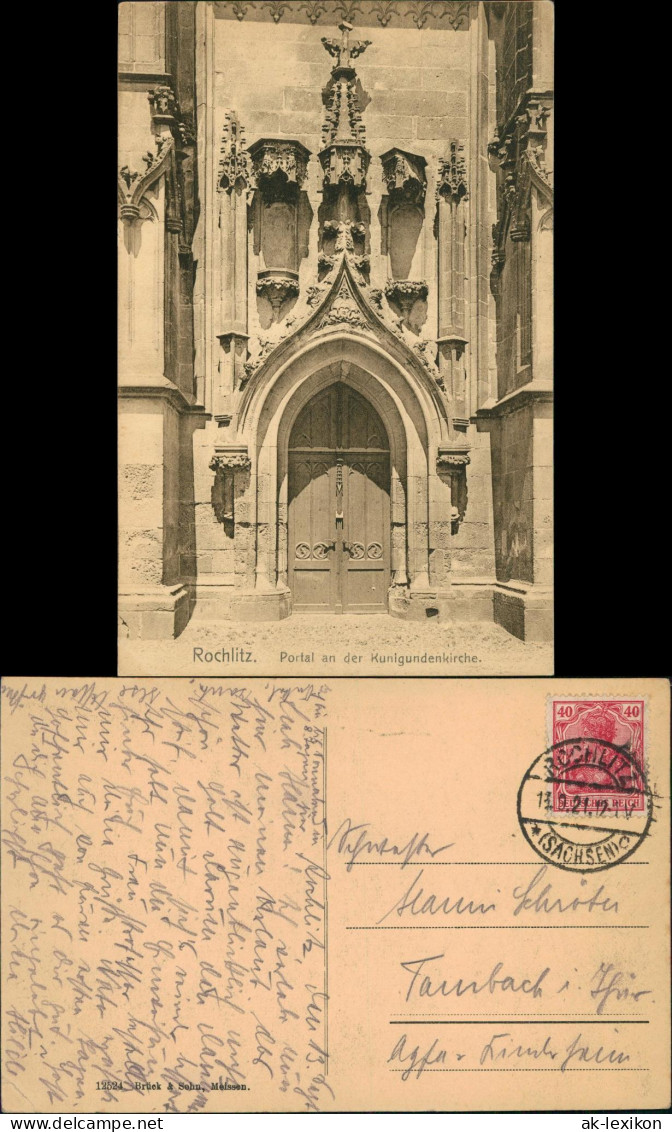 Ansichtskarte Rochlitz Portal An Der Kunigundenkirche. 1921 - Rochlitz