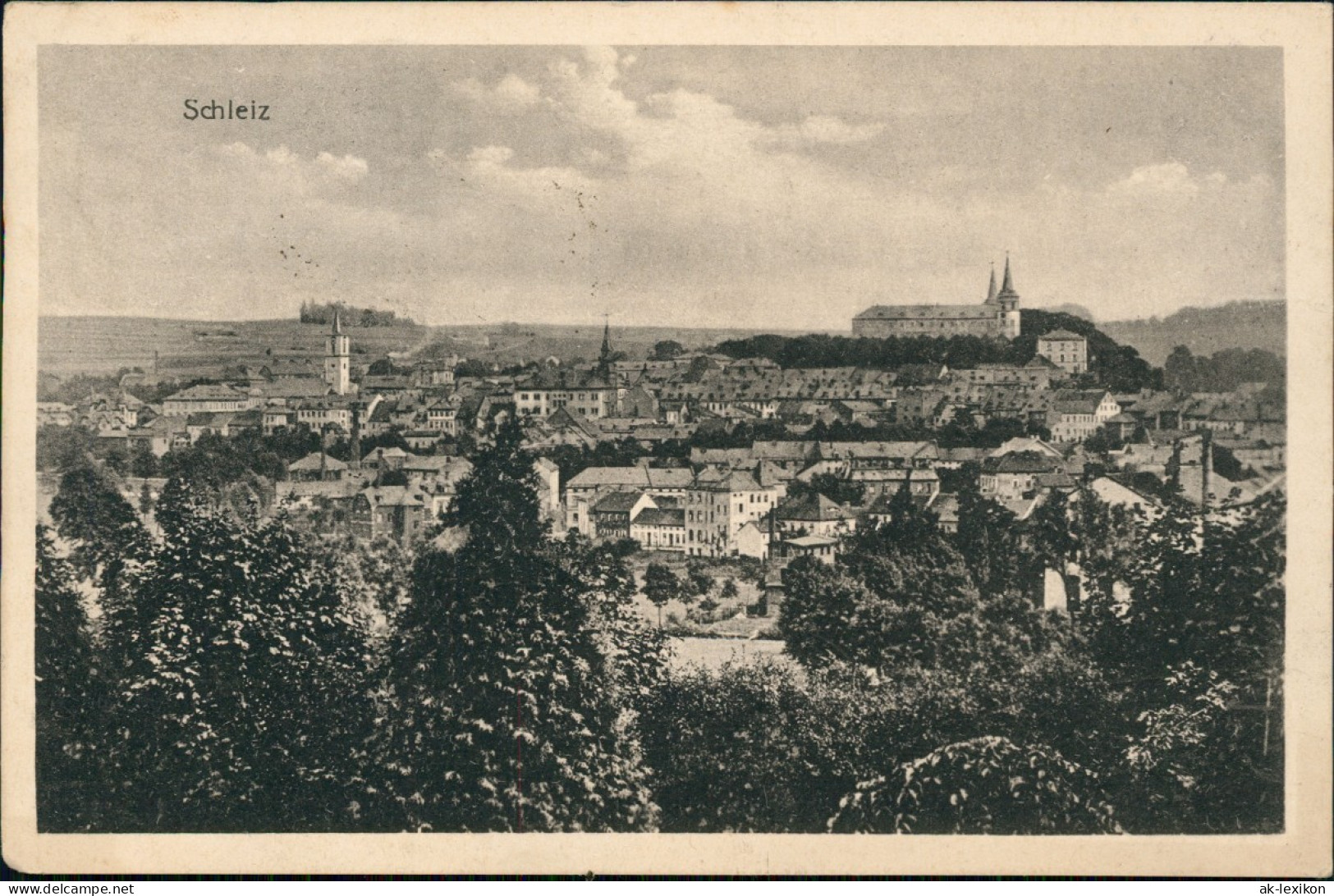 Ansichtskarte Schleiz Totale 1919 - Schleiz