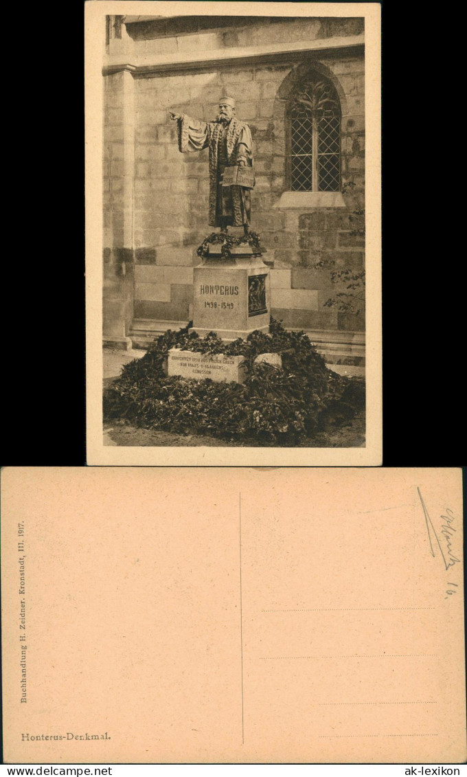 Postcard Kronstadt Braşov (Brassó) Honterus-Denkmal. 1917 - Rumänien