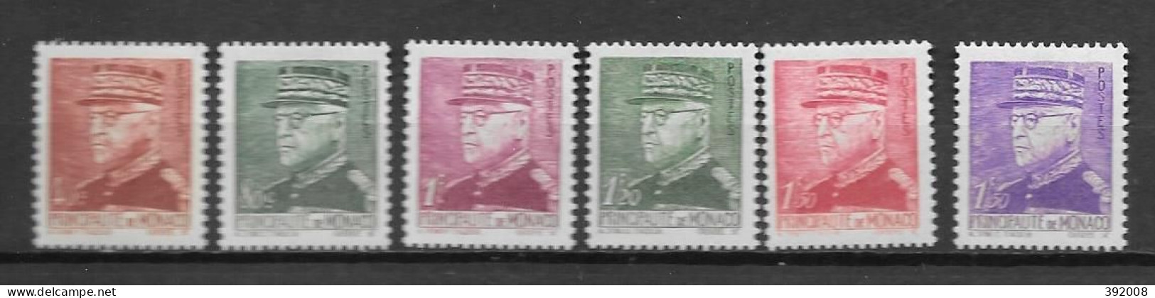1941 - 225 à 230 **MNH  - Prince Louis II - Neufs