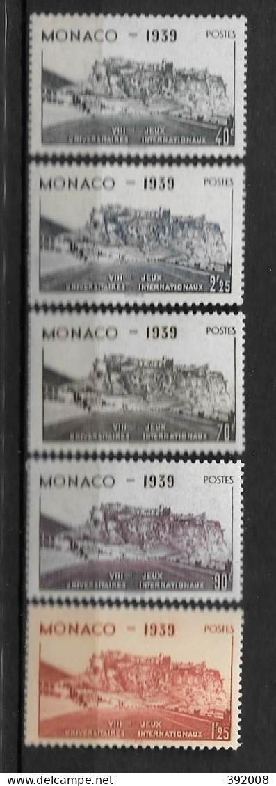 1939 - 195 à 199 *MH  - Jeux Universitaires - Neufs