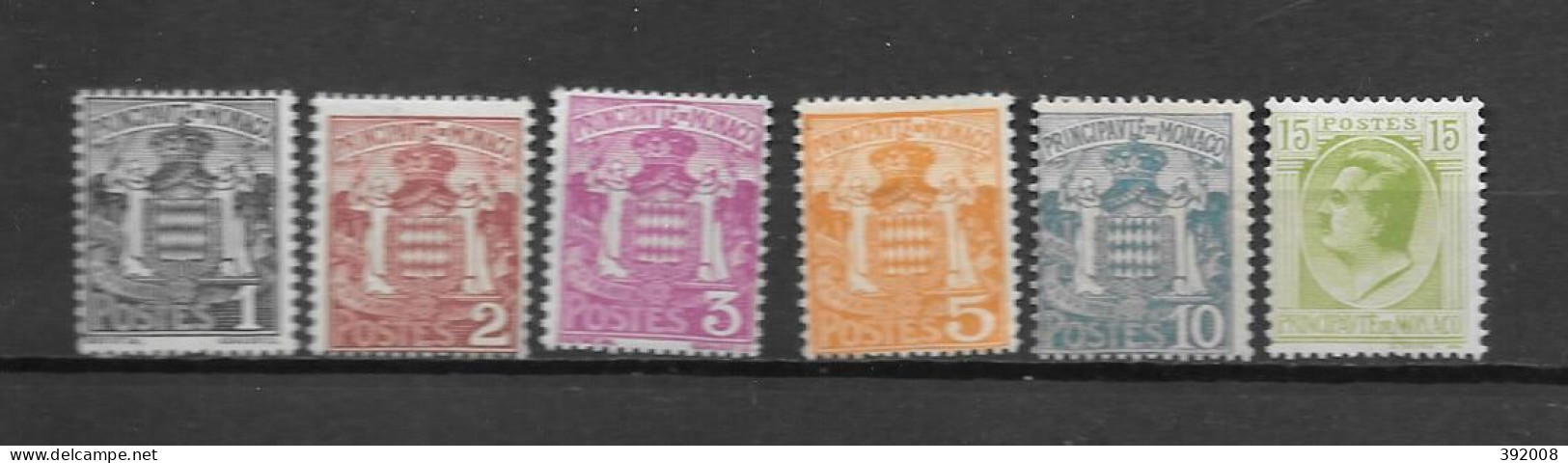 1924 - 73 à 77 *MH  - Armoiries - Unused Stamps