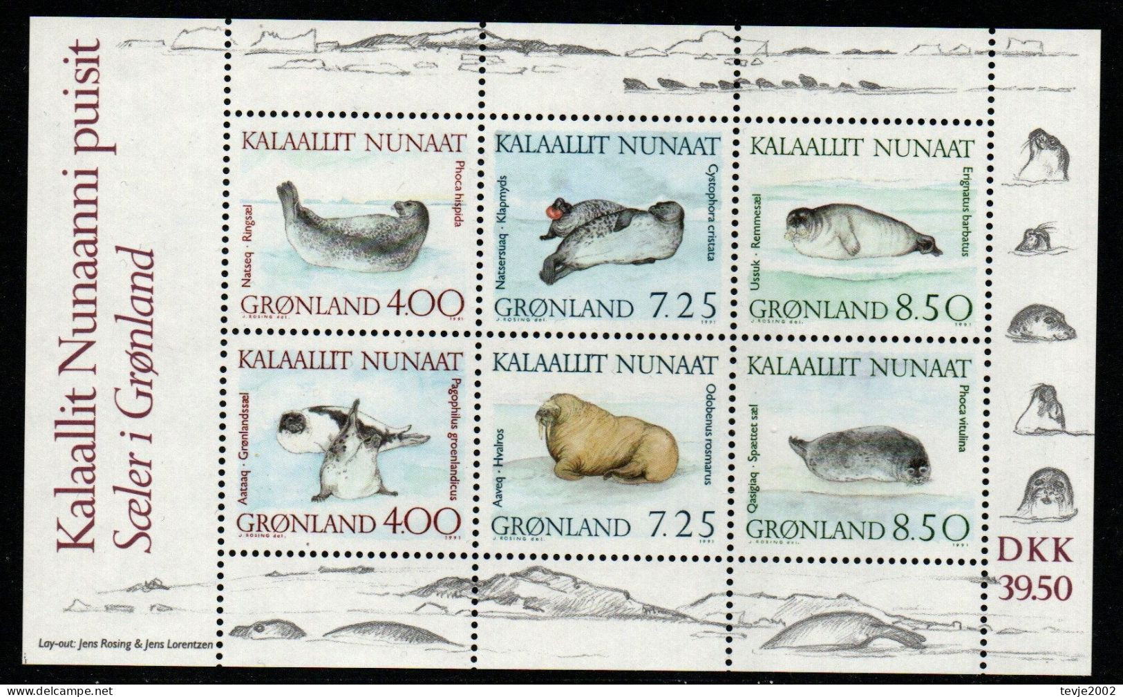 Grönland 1991 - Mi.Nr. Block 3 - Postfrisch MNH - Tiere Animals Robben - Sonstige & Ohne Zuordnung