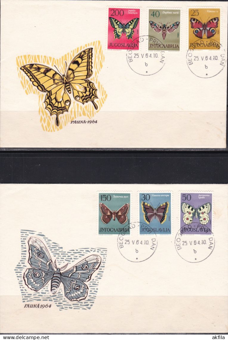 Yugoslavia 1964 Butterflies 2 FDC - FDC