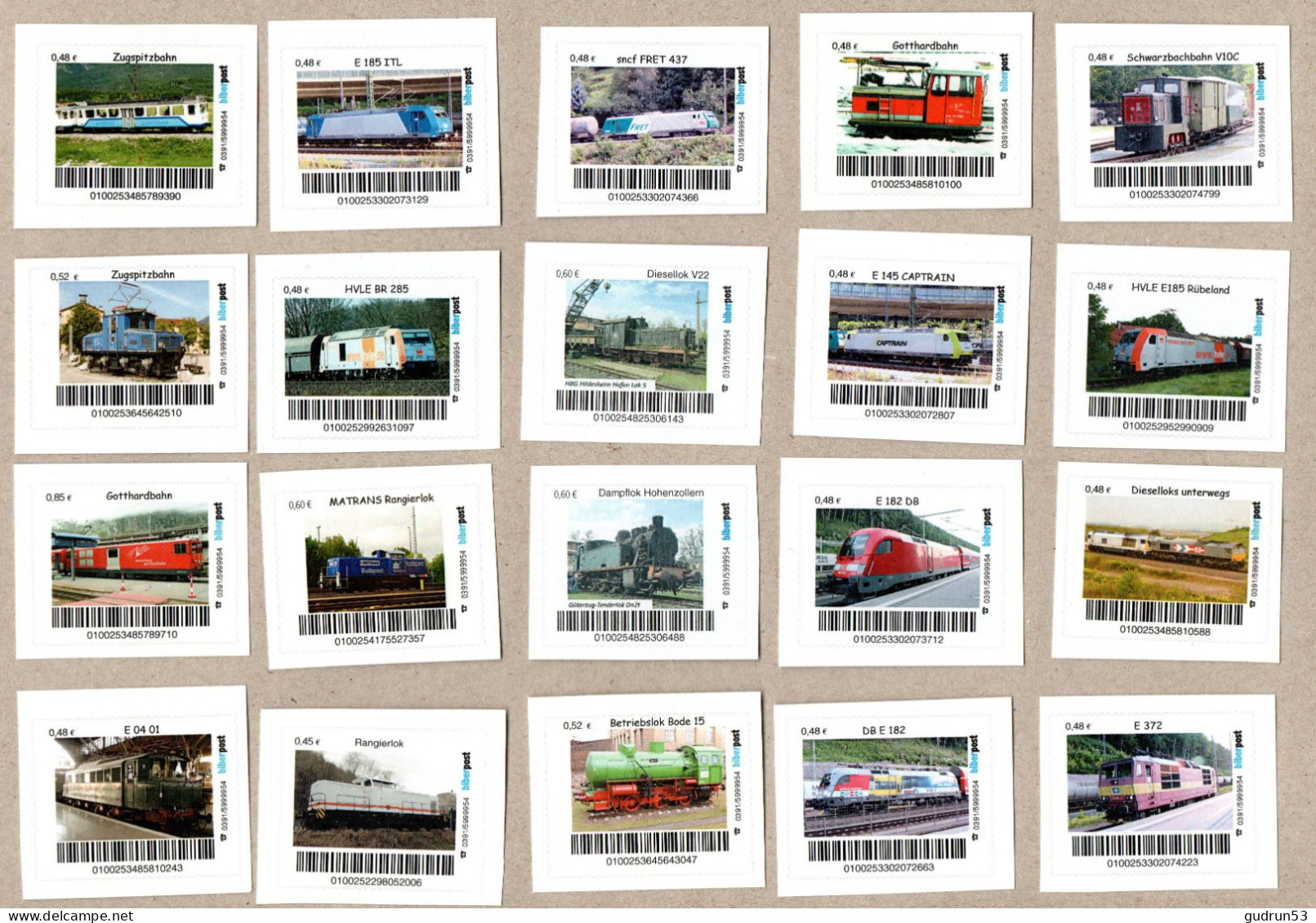 266] BRD - Privatpost - Biberpost - Eisenbahn Train - 30 W - E-Loks Dieselloks  Dampfloks (2 Bilder) - Privées & Locales