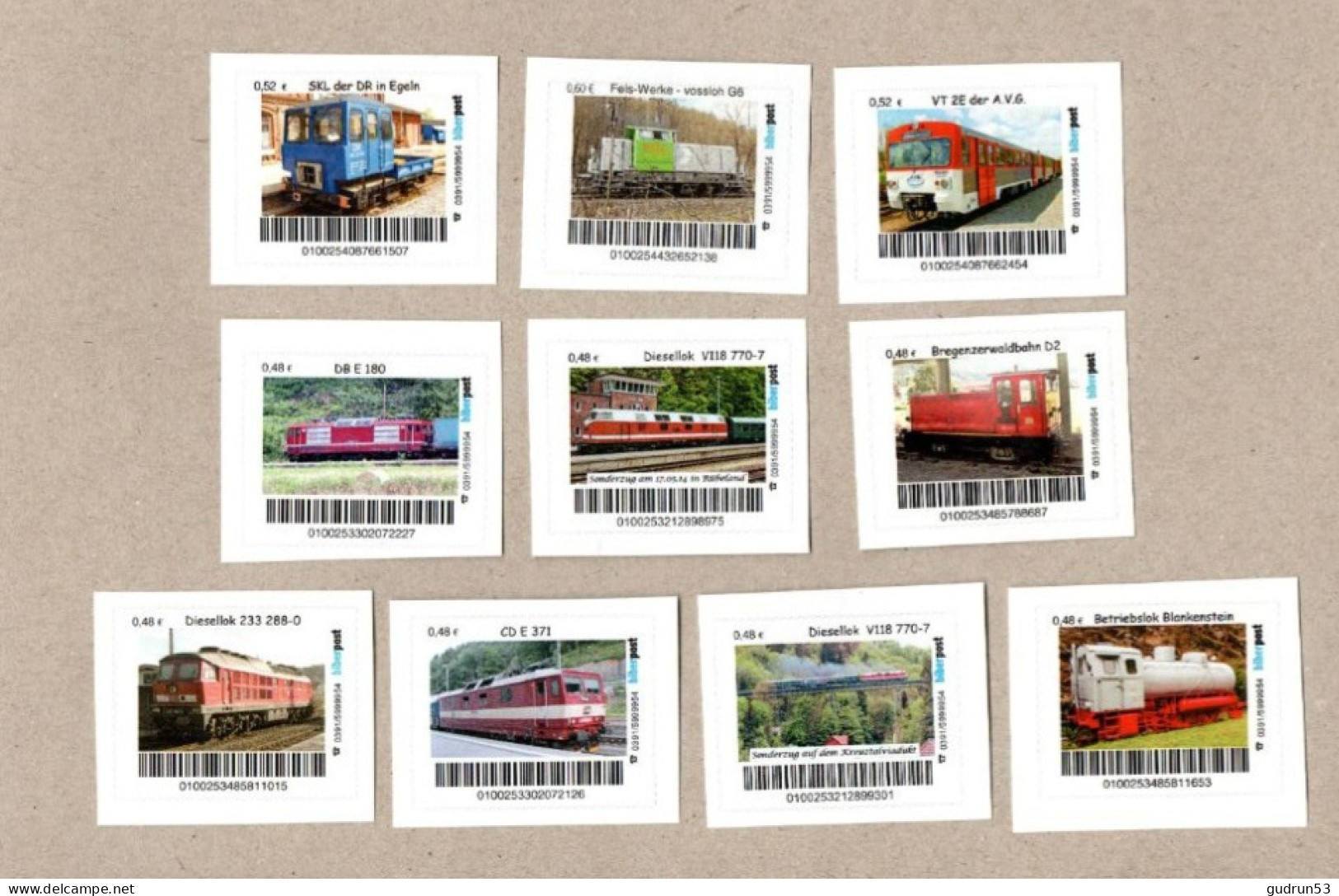 266] BRD - Privatpost - Biberpost - Eisenbahn Train - 30 W - E-Loks Dieselloks  Dampfloks (2 Bilder) - Posta Privata & Locale