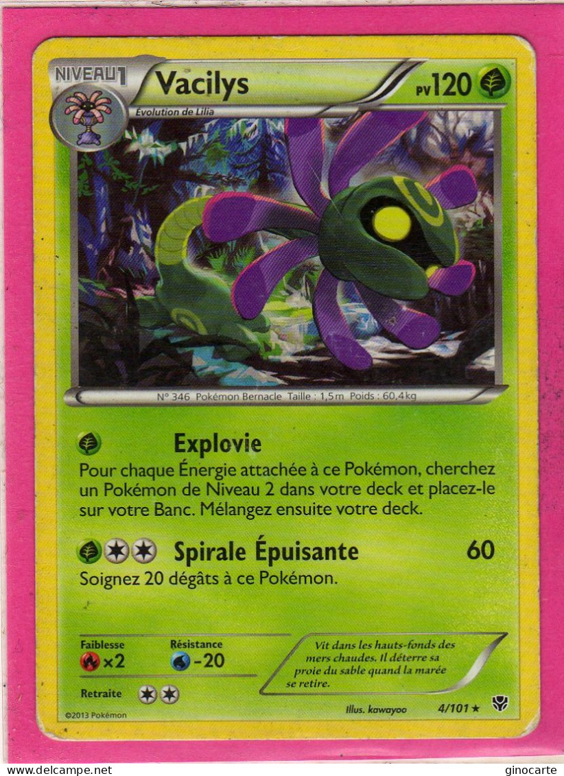 Carte Pokemon Francaise 2013 Noir Et Blanc Explosion Plasma 4/101 Vacilys 120pv Usagé - Black & White