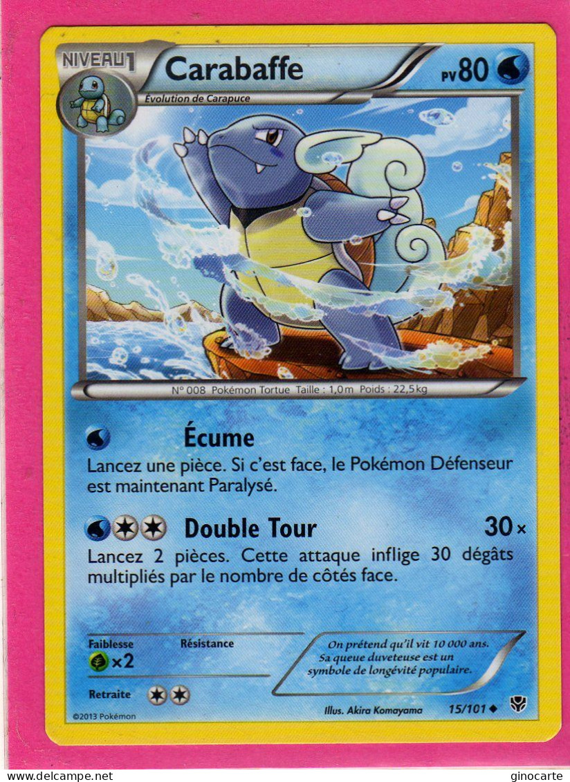 Carte Pokemon Francaise 2013 Noir Et Blanc Explosion Plasma 15/101 Carabaffe 80pv Neuve - Schwarze Und Weiße