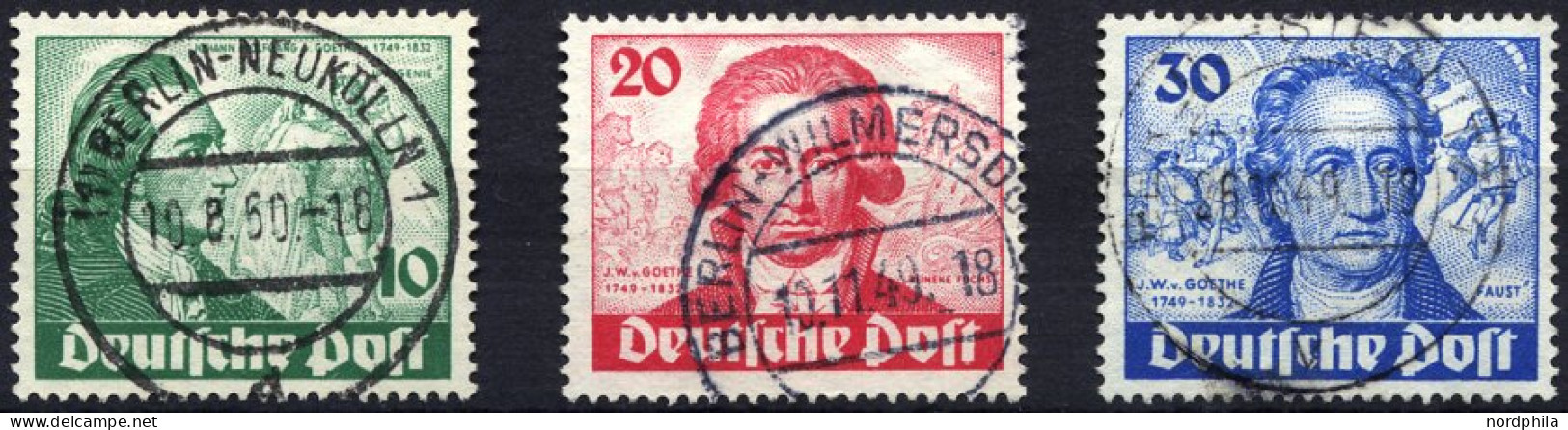 BERLIN 61-63 O, 1949, Goethe, Prachtsatz, Mi. 180.- - Used Stamps