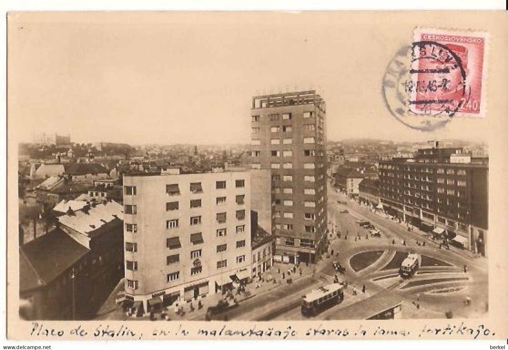 BRATISLAVA PLACO DE STALLIN  1946 TROLLY-BUS  Nr  1711 D1 - Slovaquie