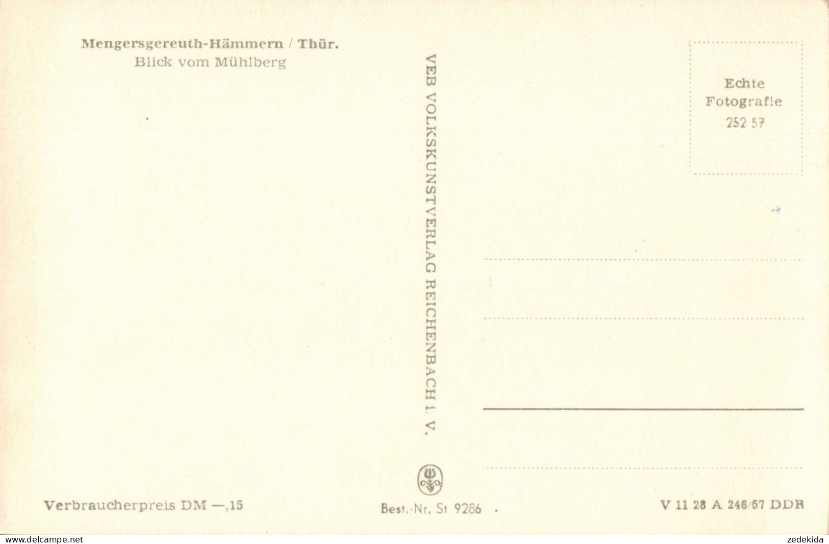 1163 - TOP Mengersgereuth Hämmern Bei Frankenblick - Volkskunstverlag Reichenbach - Sonneberg