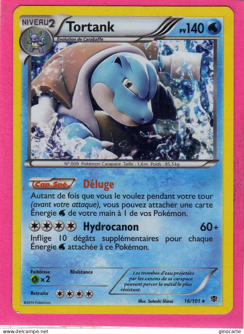 Carte Pokemon Francaise 2013 Noir Et Blanc Explosion Plasma 16/101 Tortank 140pv Holo Neuve - Black & White