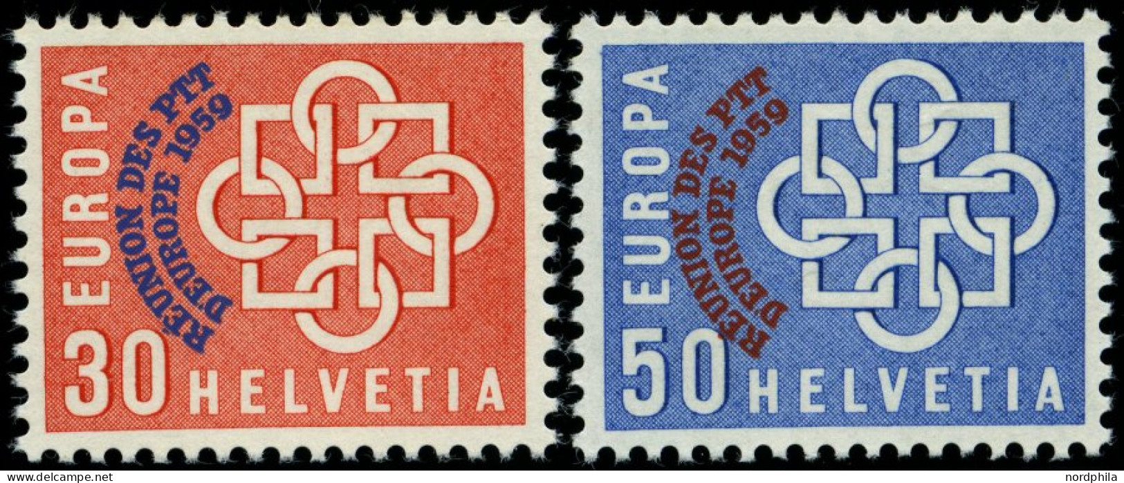 SCHWEIZ BUNDESPOST 681/2 **, 1959, PTT, Prachtsatz, Mi. 40.- - Nuevos