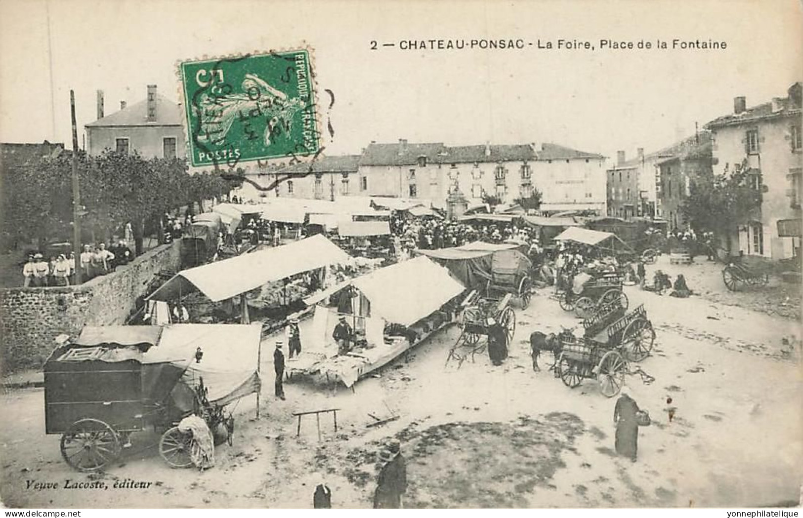 TOP - 87 - HAUTE VIENNE - CHATEAUPONSAC - La Foire, Place De La Fontaine - FR87-15 - Chateauponsac