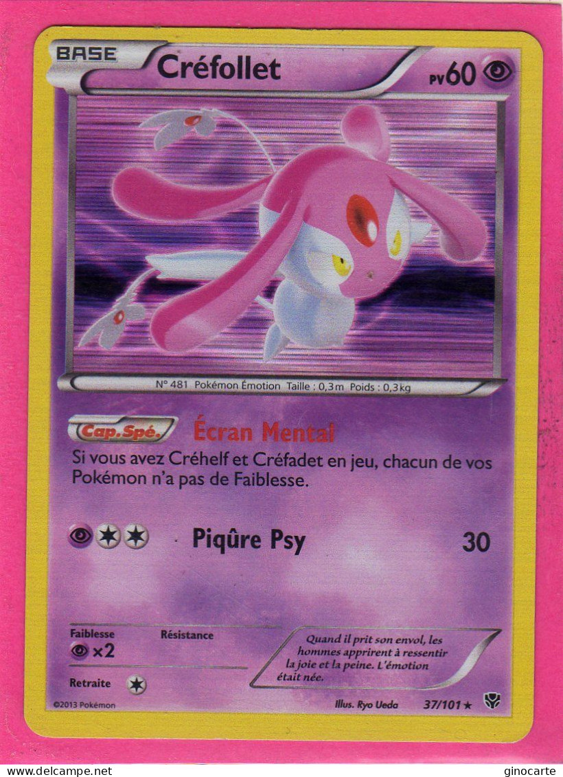 Carte Pokemon Francaise 2013 Noir Et Blanc Explosion Plasma 37/101 Crefollet 60pv Holo Bon Etat - Schwarze Und Weiße