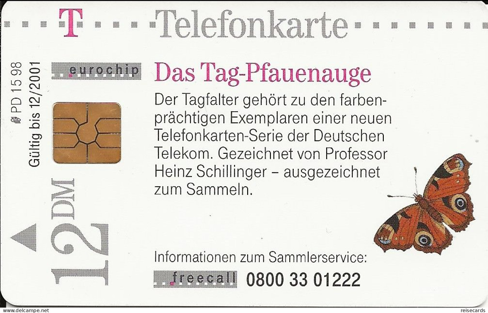 Germany: Telekom PD 15 98 Schmetterling Tag-Pfauenauge - P & PD-Series : D. Telekom Till