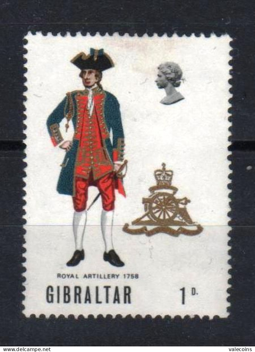 GIBILTERRA GIBRALTAR - 1969 - Royal Artillery (1758) Uniform - Used Stamp    MyRef:N - Gibilterra