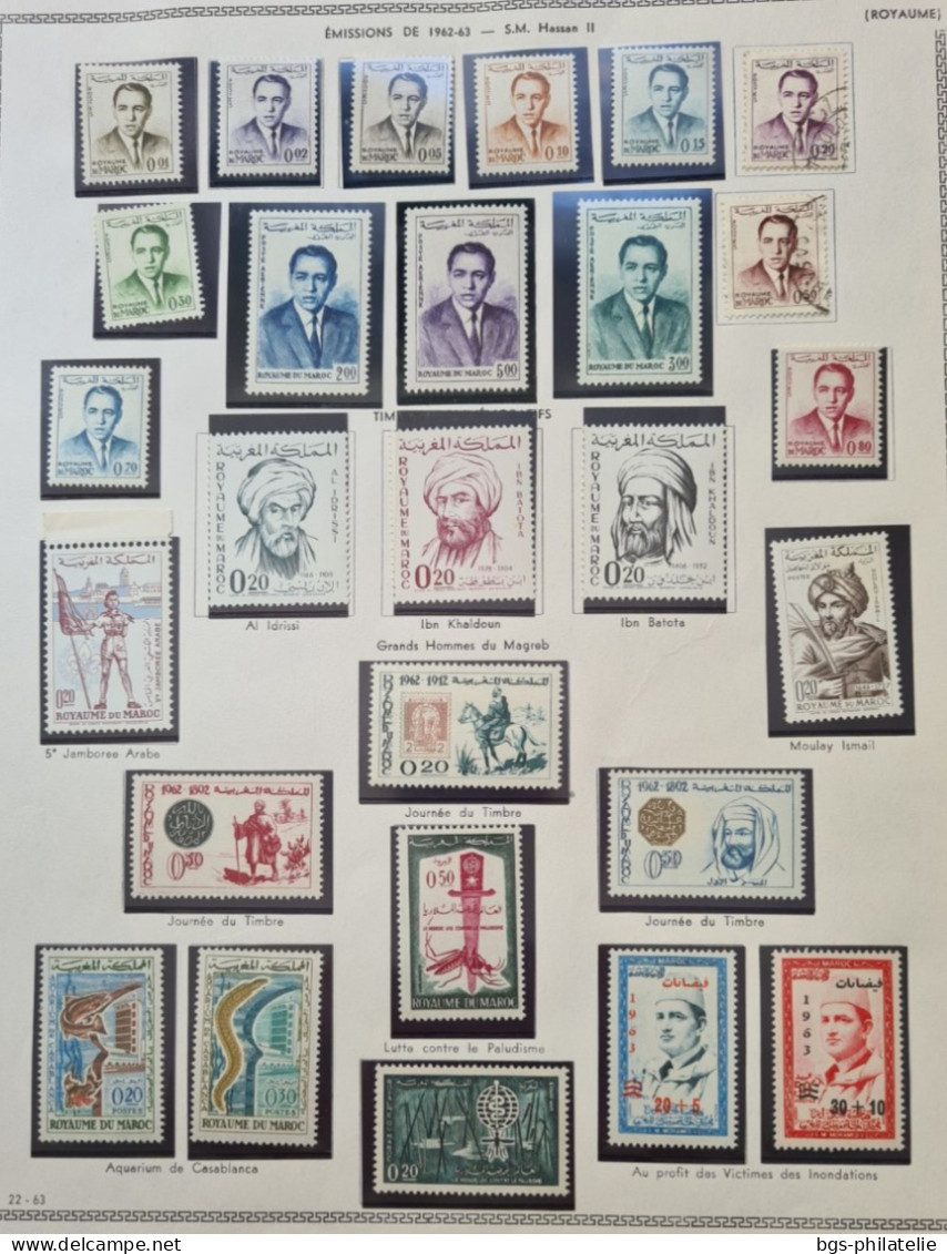 Collection de timbres du Maroc neufs ** , neufs * et quelques oblitérés.