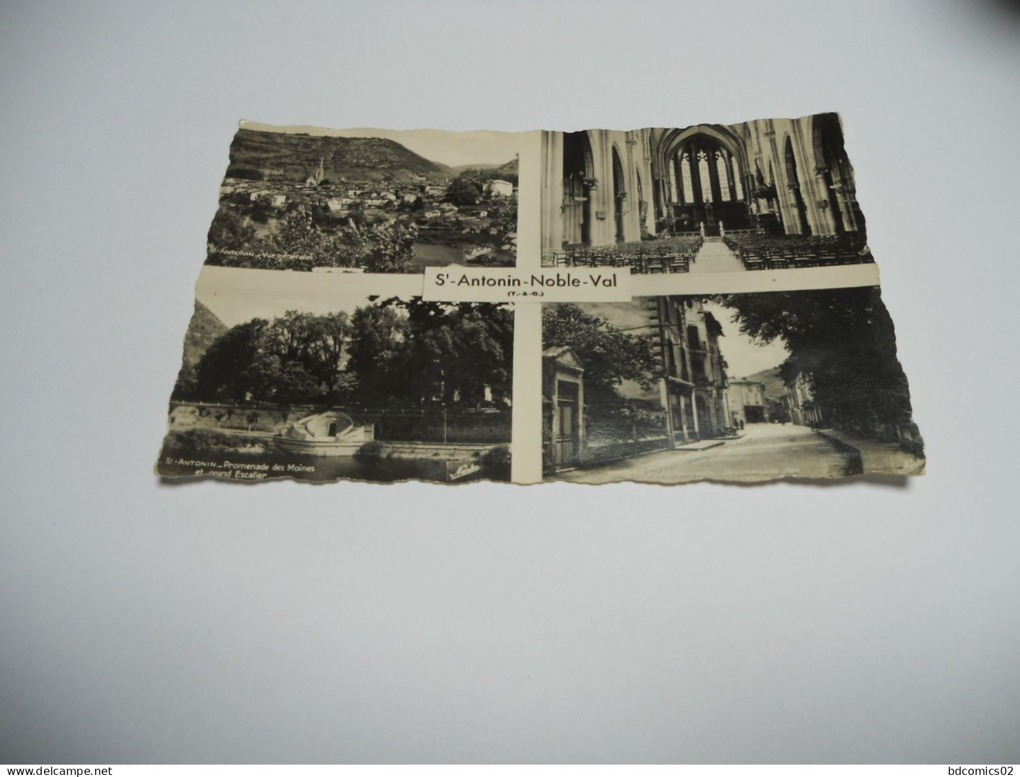 DEP 82 TARN ET GARONNE CARTE ANCIENNE EN N/BL MULTI 1958 SAINT ANTONIN NOBLE VAL VUE GENERALE PROMENADE DES MOINES GRAND - Saint Antonin Noble Val