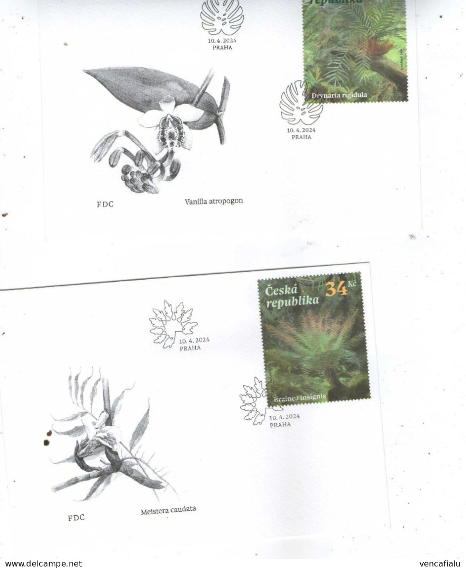 Year  2024 - Prague Botanic Garden, Set Of 3 FDC's - FDC