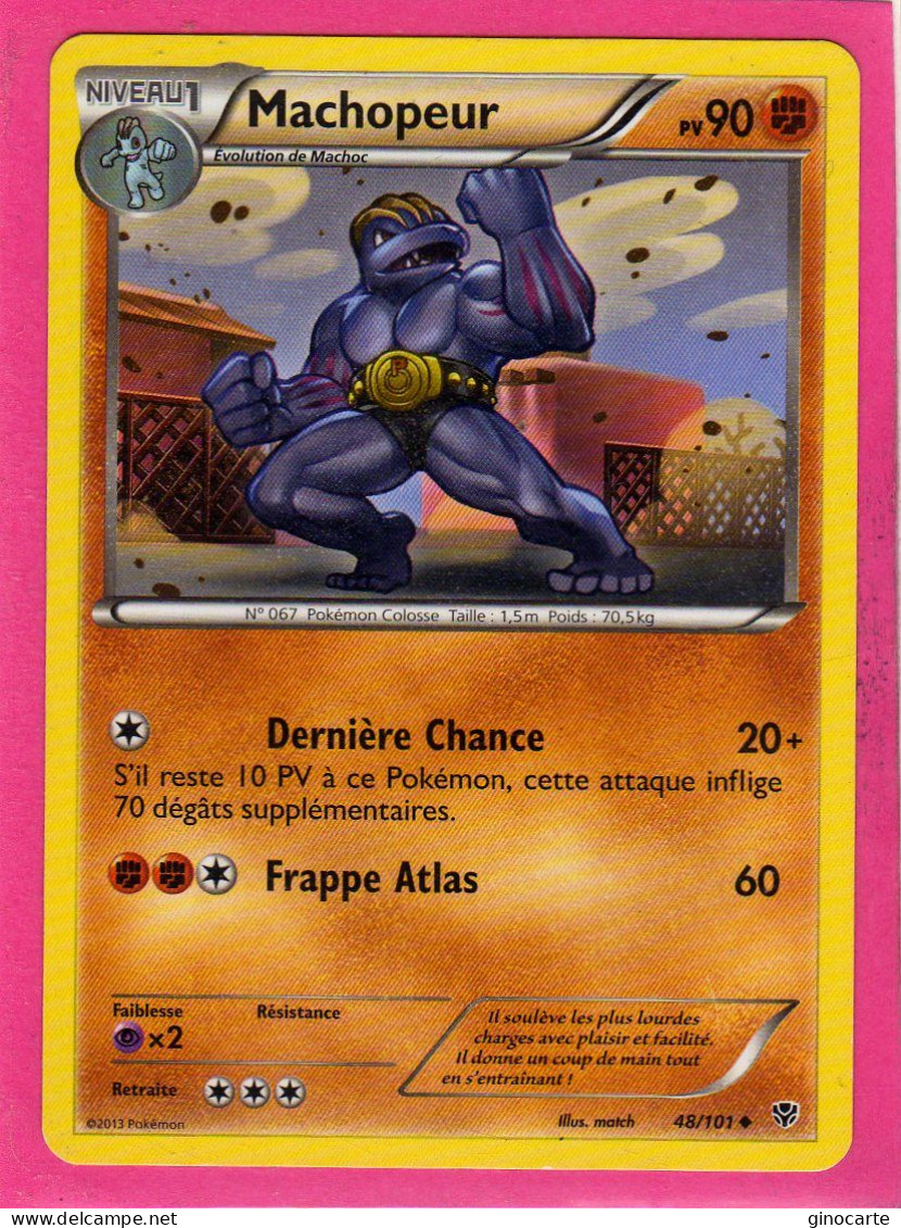 Carte Pokemon Francaise 2013 Noir Et Blanc Explosion Plasma 48/101 Machopeur 90pv Neuve - Negro Y Blanco