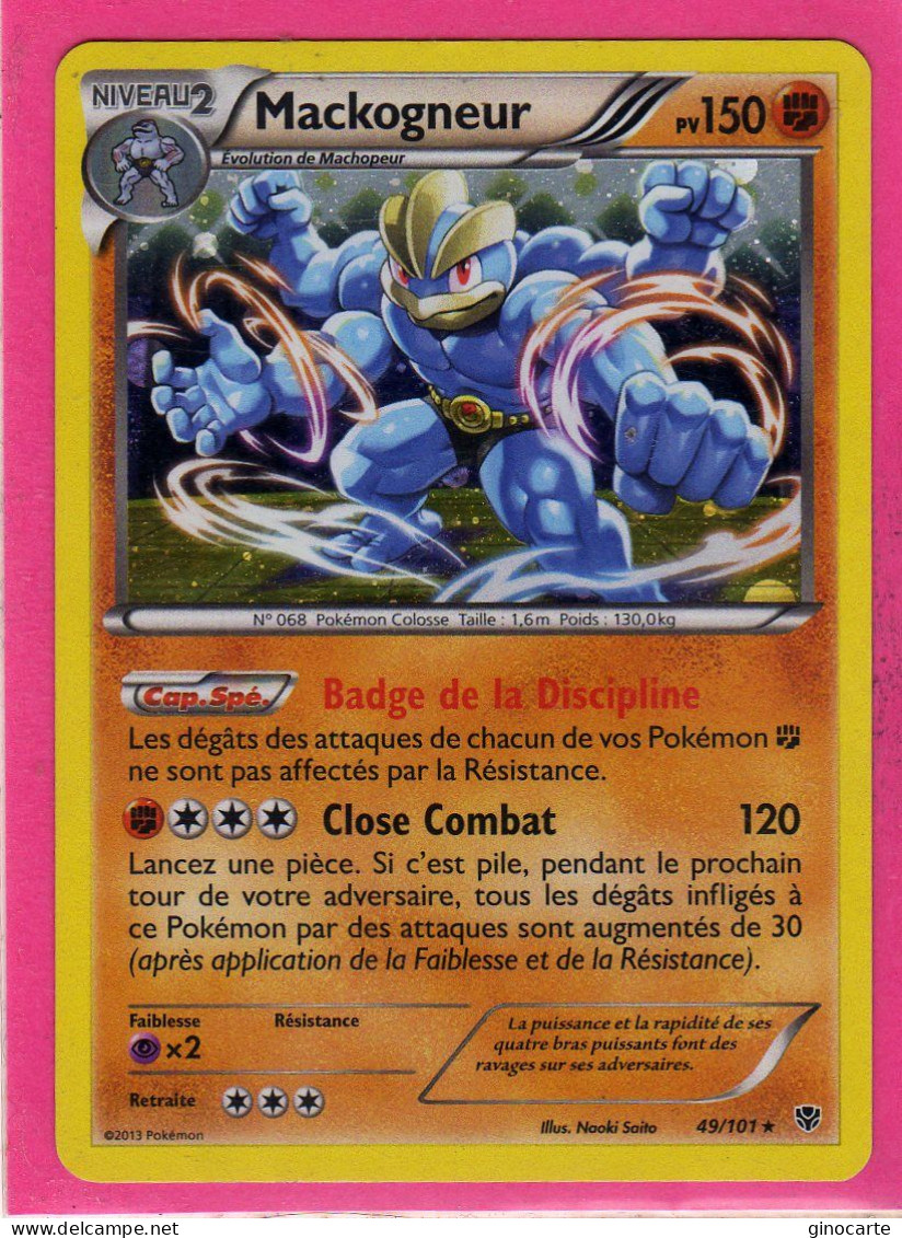 Carte Pokemon Francaise 2013 Noir Et Blanc Explosion Plasma 49/101 Mackogneur 150pv Holo Bon Etat - Schwarze Und Weiße