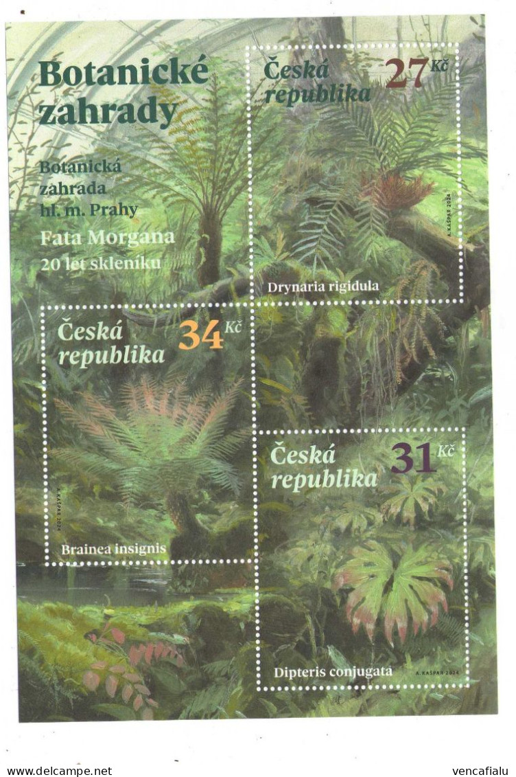 Year  2024 - Prague Botanic Garden, Set Of 3 FDC's - Blokken & Velletjes