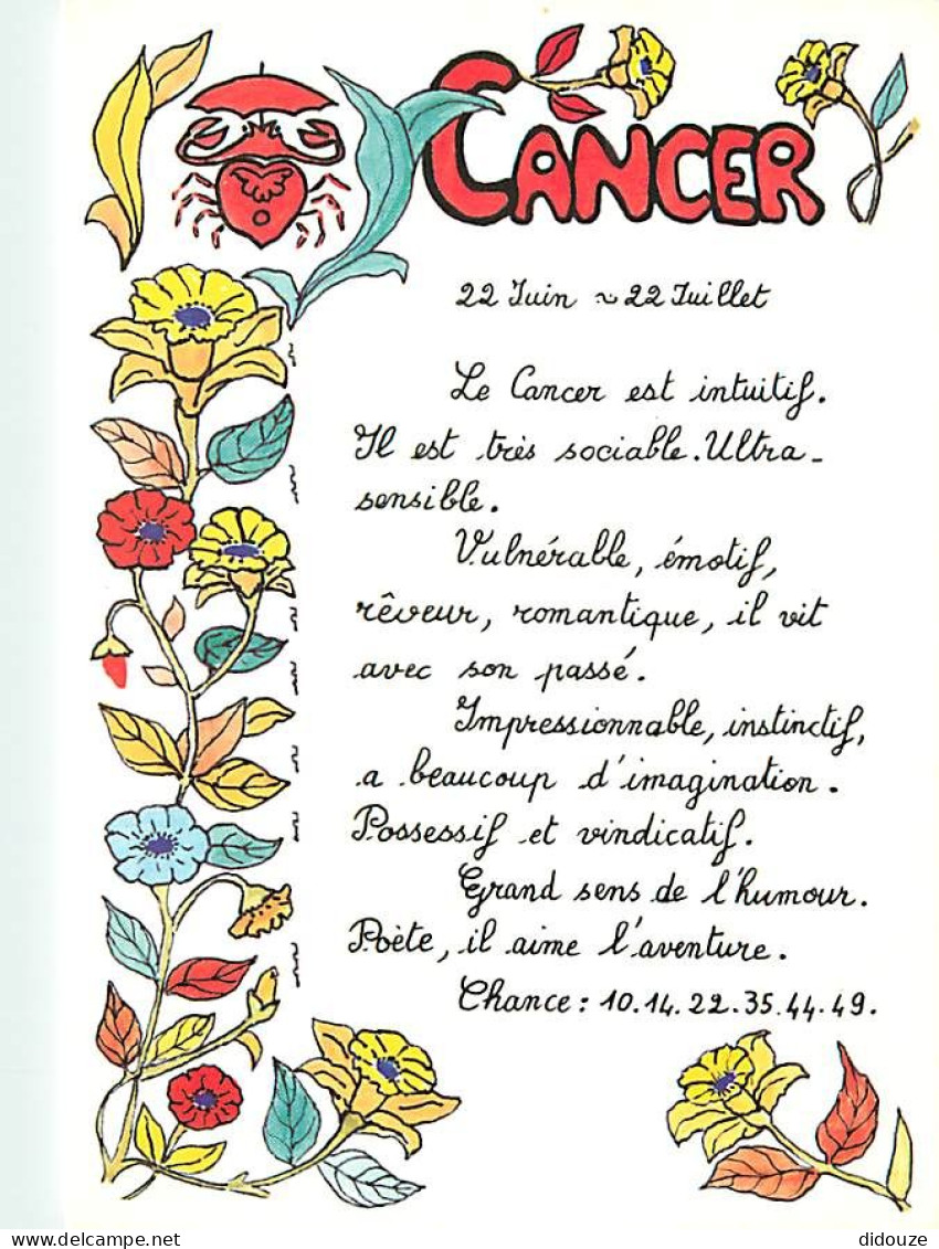 Astrologie - Cancer - Illustration - CPM - Carte Neuve - Voir Scans Recto-Verso - Astrologie