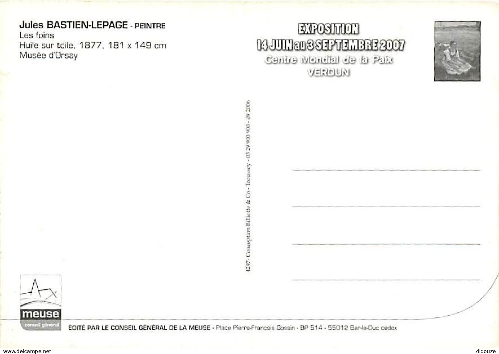 Art - Peinture - Jules Bastien-Lepage - Les Foins - Paysans - Carte Neuve - CPM - Voir Scans Recto-Verso - Malerei & Gemälde