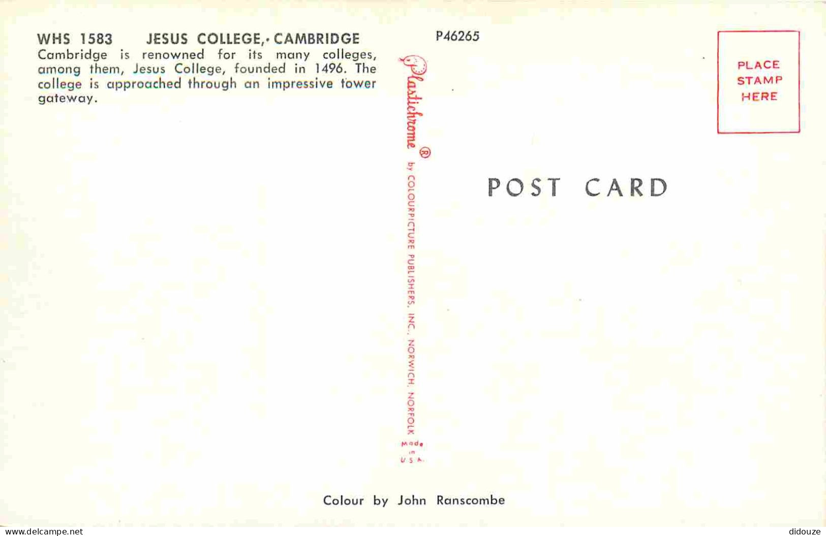 Angleterre - Cambridge - Jesus College - Cambridgeshire - England - Royaume Uni - UK - United Kingdom - CPM - Carte Neuv - Cambridge