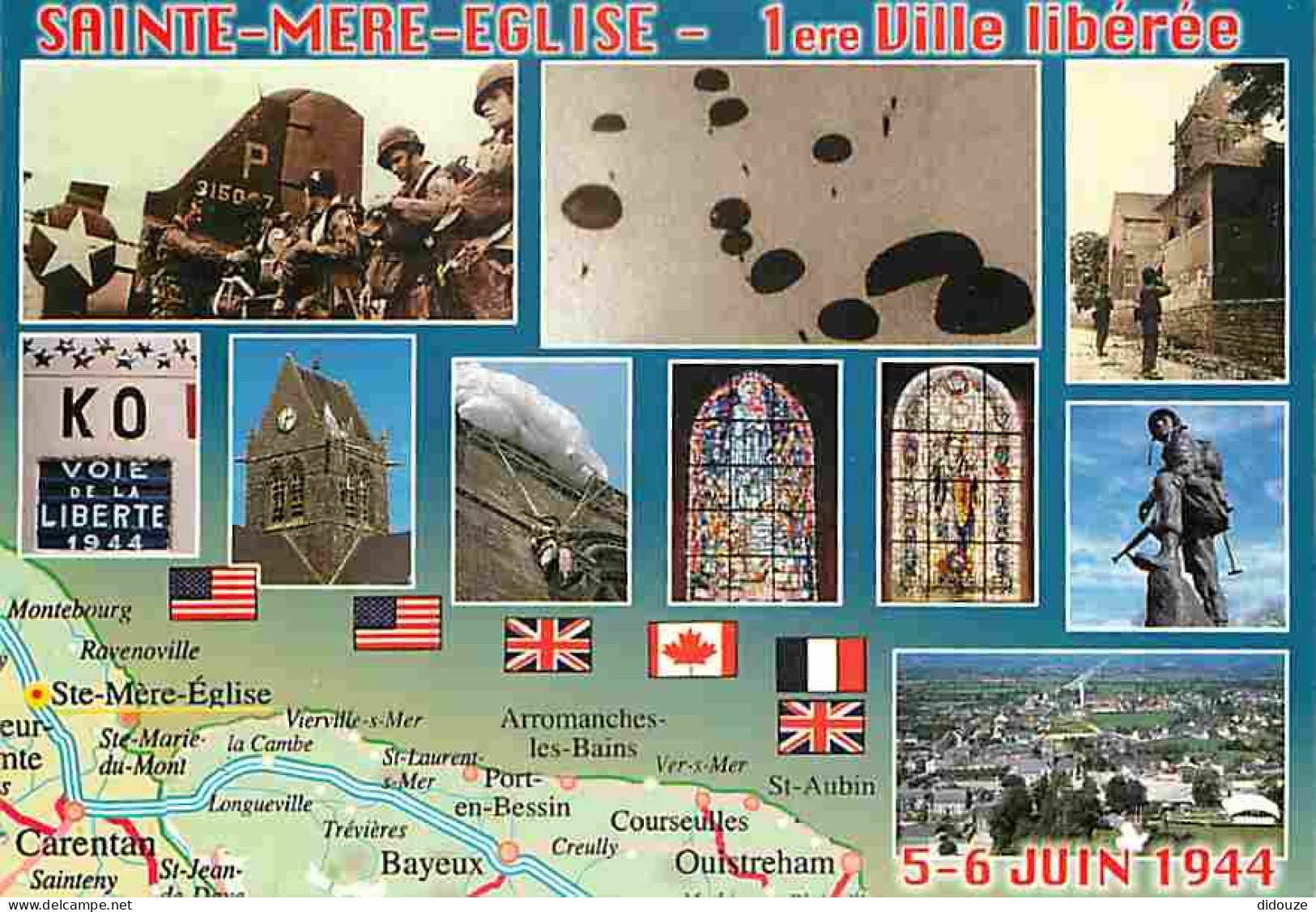 50 - Sainte Mère Eglise - Première Ville Libérée - Multivues - Militaria - Carte Géographique - Carte Neuve - CPM - Voir - Sainte Mère Eglise